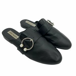 Steve Madden Black Mule Shoes Leather Size 8.5